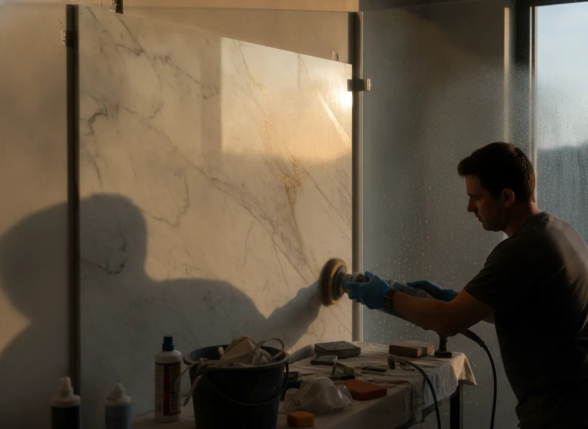 Bathroom & shower marble restoration i Marbella